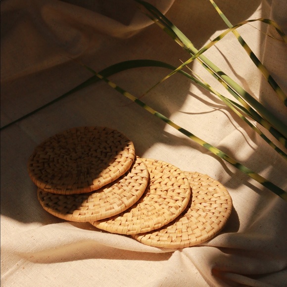 Other - set of 4 vintage wicker coasters